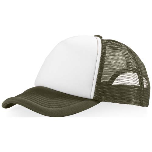 Casquette à personnaliser 5 pans respirante Trucker Vert Foret/Blanc